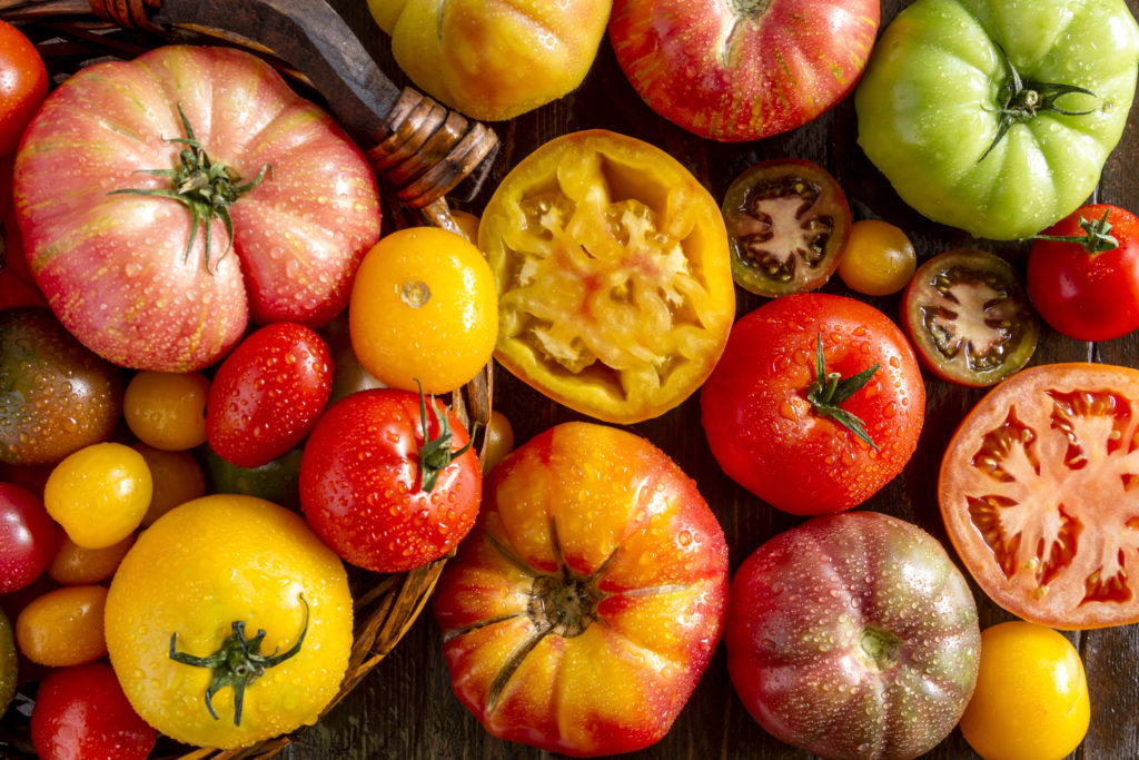 Assortment of Fresh Heirloom Tomatoes