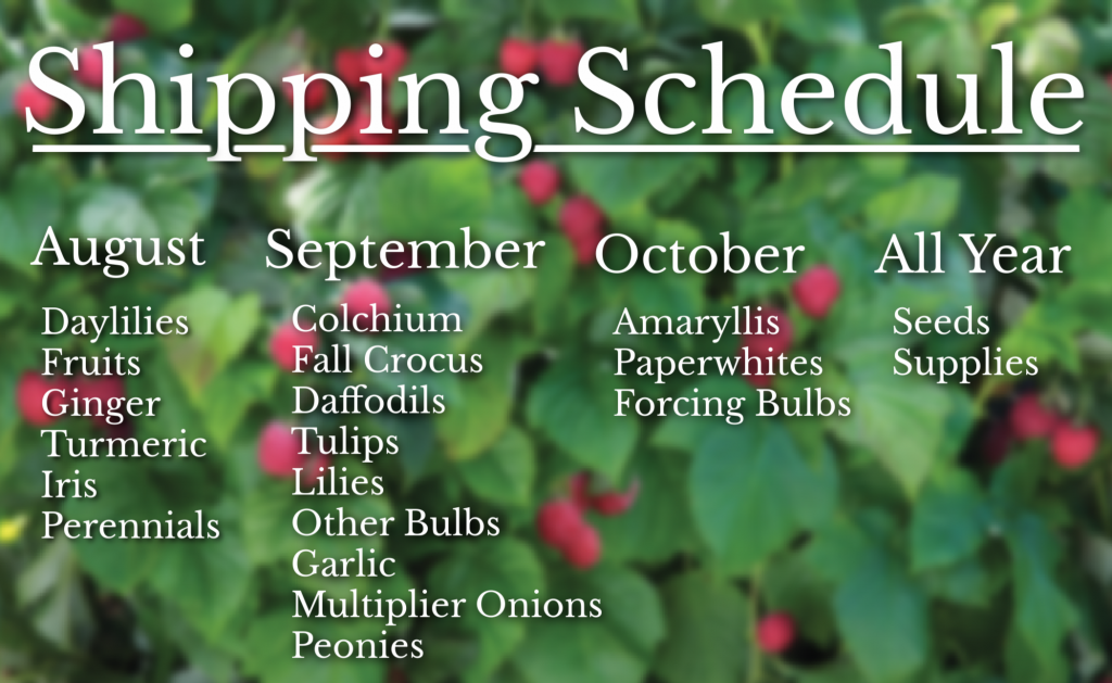 Fall Shipping Schedule 2021 For Jung Seed