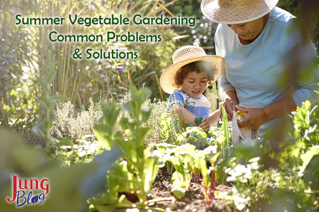 African descent grandmother and grandchild gardening in outdoor vegetable garden in spring or summer season. Cute little boy enjoys planting new flowers and vegetable plants.