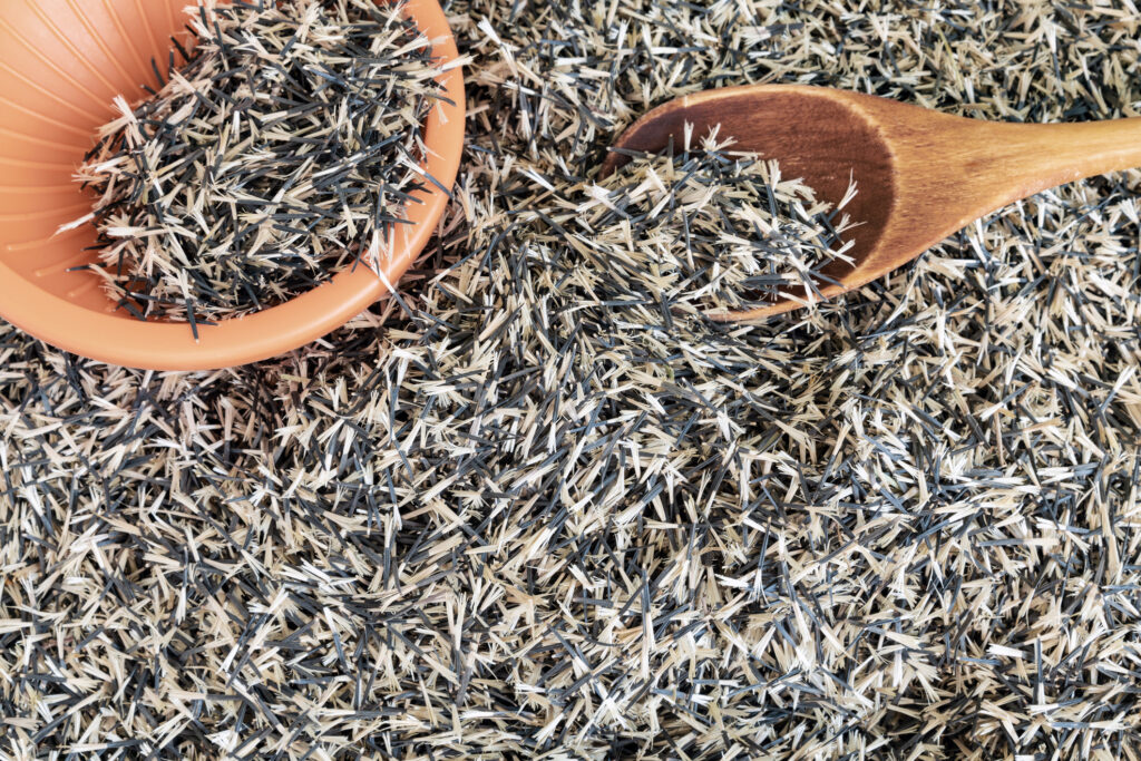 Seeds of marigold (TagÃ©tes) flowers stored or prepared for planting. A genus of annual and perennial plants of the Astrov family.