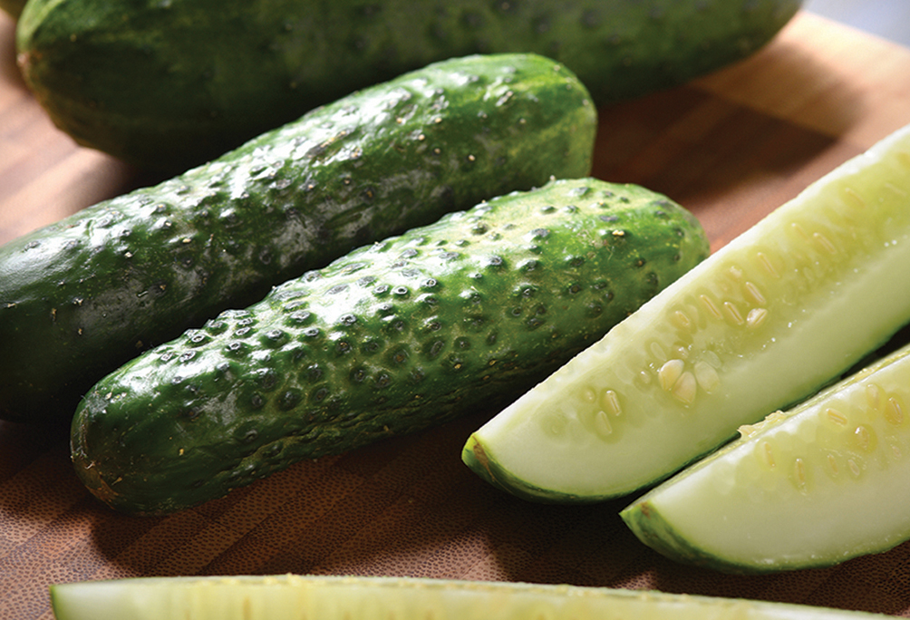 Slices of cucumber ready to be eaten