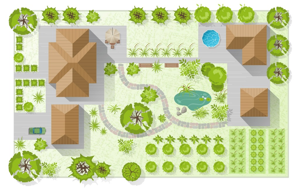 Mindful garden planning design illustration